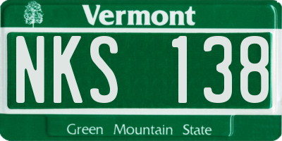 VT license plate NKS138