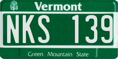 VT license plate NKS139