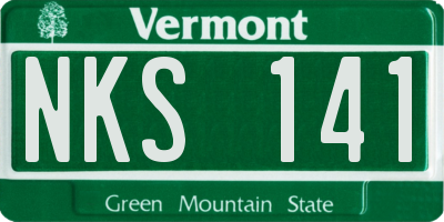 VT license plate NKS141