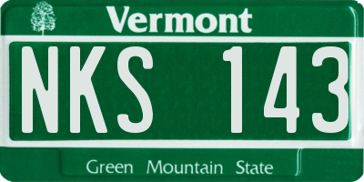 VT license plate NKS143