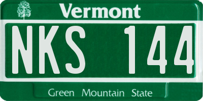 VT license plate NKS144