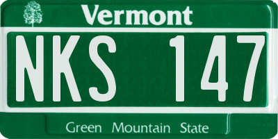 VT license plate NKS147