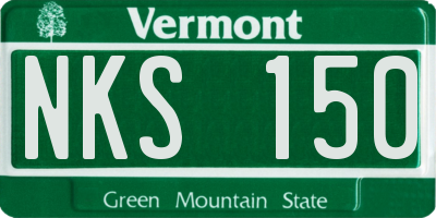 VT license plate NKS150