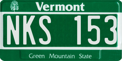 VT license plate NKS153