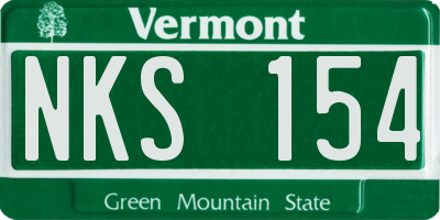 VT license plate NKS154