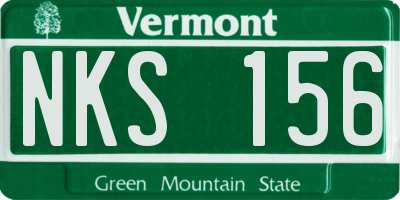 VT license plate NKS156