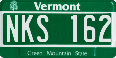 VT license plate NKS162