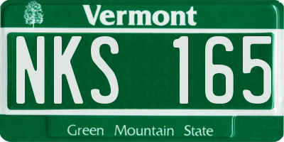 VT license plate NKS165