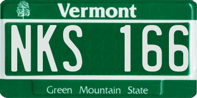 VT license plate NKS166