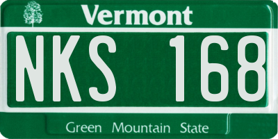 VT license plate NKS168