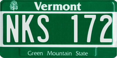 VT license plate NKS172