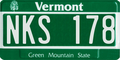 VT license plate NKS178