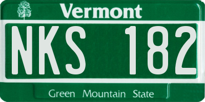 VT license plate NKS182