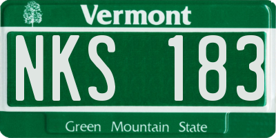 VT license plate NKS183