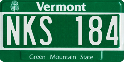 VT license plate NKS184