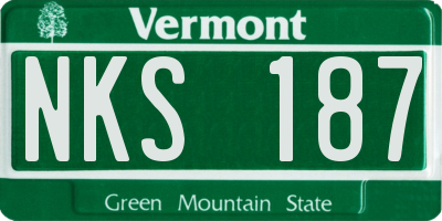 VT license plate NKS187