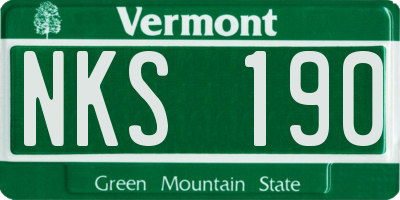 VT license plate NKS190