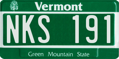 VT license plate NKS191