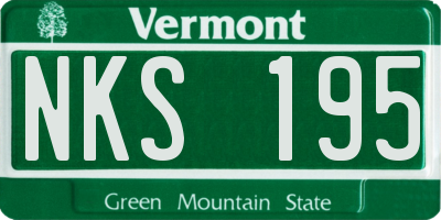 VT license plate NKS195