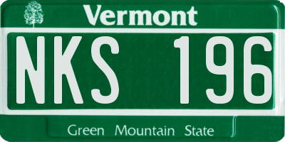 VT license plate NKS196