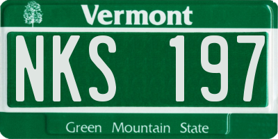 VT license plate NKS197