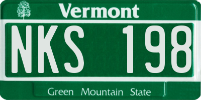 VT license plate NKS198