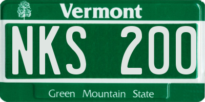 VT license plate NKS200
