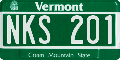 VT license plate NKS201