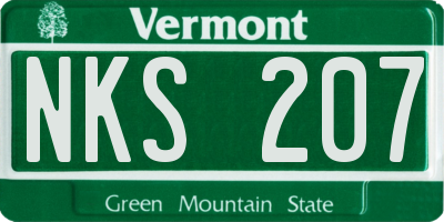 VT license plate NKS207