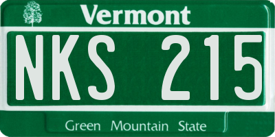 VT license plate NKS215