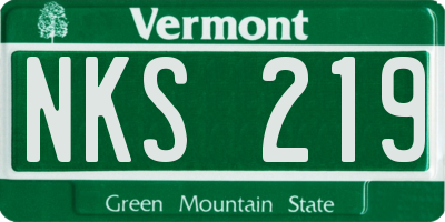 VT license plate NKS219