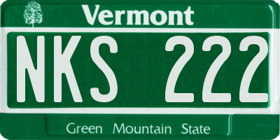 VT license plate NKS222