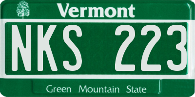 VT license plate NKS223