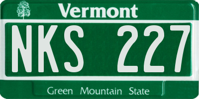 VT license plate NKS227