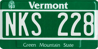 VT license plate NKS228