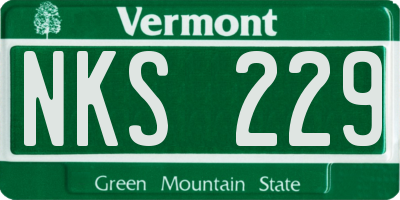 VT license plate NKS229
