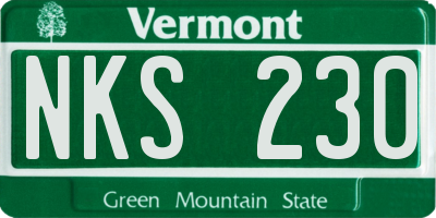 VT license plate NKS230