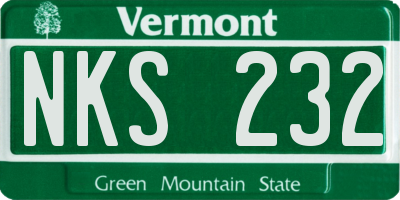 VT license plate NKS232