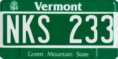 VT license plate NKS233