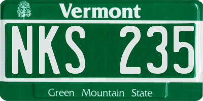 VT license plate NKS235
