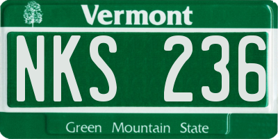 VT license plate NKS236