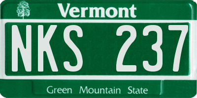 VT license plate NKS237