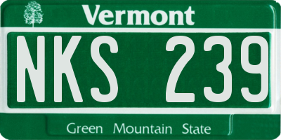 VT license plate NKS239