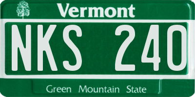 VT license plate NKS240