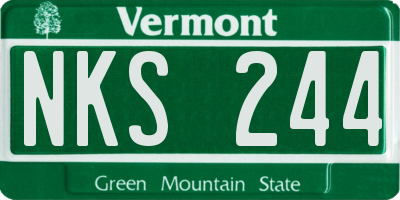 VT license plate NKS244