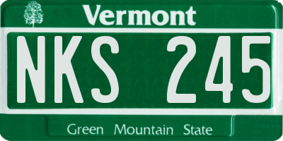 VT license plate NKS245