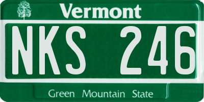 VT license plate NKS246