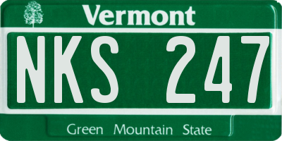 VT license plate NKS247