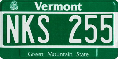 VT license plate NKS255