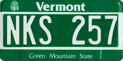VT license plate NKS257